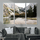 Lake Braies Alpine Landscape Wall Art Canvas Print, by MyGreatCanvas | Canvas Wall Art Prints | Photo Prints & Wall Decor