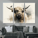 Abstract Highland Cow Wall Art Canvas Print, Rustic Farm by MyGreatCanvas | Canvas Wall Art Prints | Photo Prints & Wall Decor