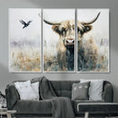 Abstract Highland Cow Animal Wall Art Canvas Print by MyGreatCanvas | Canvas Wall Art Prints | Photo Prints & Wall Decor