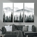 Misty Pine Forest Mountain Landscape Wall Art Canvas Print by MyGreatCanvas | Canvas Wall Art Prints | Photo Prints & Wall Decor