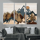 Wood Style Mountain Wall Art Canvas Print, Layered Wood by MyGreatCanvas | Canvas Wall Art Prints | Photo Prints & Wall Decor