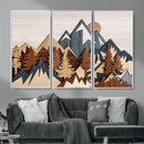 Layered Wooden Mountain Wall Art Canvas Print, Modern Rustic by MyGreatCanvas | Canvas Wall Art Prints | Photo Prints & Wall Decor