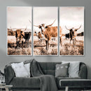 Texas Longhorn Cattle Wall Art Canvas Print, Sepia Western by MyGreatCanvas | Canvas Wall Art Prints | Photo Prints & Wall Decor