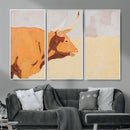 Minimal Longhorn Bull Wall Art Canvas Print, Neutral Western by MyGreatCanvas | Canvas Wall Art Prints | Photo Prints & Wall Decor
