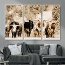 Western Longhorn Herd Wall Art Canvas Print, Sepia Texas by MyGreatCanvas | Canvas Wall Art Prints | Photo Prints & Wall Decor