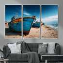 Coastal Fishing Boats Wall Art Canvas Print, Sunset Beach by MyGreatCanvas | Canvas Wall Art Prints | Photo Prints & Wall Decor