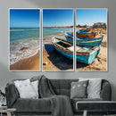 Coastal Fishing Boats Wall Art Canvas Print, Sunset Beach by MyGreatCanvas | Canvas Wall Art Prints | Photo Prints & Wall Decor