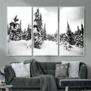 Black and White Snowy Pine Forest Wall Art Canvas Print, by MyGreatCanvas | Canvas Wall Art Prints | Photo Prints & Wall Decor