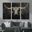 Rustic Longhorn Bull Wall Art Canvas Print – Vintage Western by MyGreatCanvas | Canvas Wall Art Prints | Photo Prints & Wall Decor