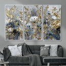 Abstract Floral Wall Art Canvas Print – Gold and Blue by MyGreatCanvas | Canvas Wall Art Prints | Photo Prints & Wall Decor