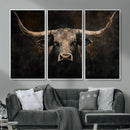 Vintage Longhorn Bull Wall Art Canvas Print – Rustic Western by MyGreatCanvas | Canvas Wall Art Prints | Photo Prints & Wall Decor