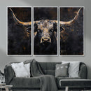 Abstract Longhorn Bull Wall Art Canvas Print – Rustic by MyGreatCanvas | Canvas Wall Art Prints | Photo Prints & Wall Decor
