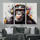 Dj Monkey Wall Art Canvas Print – Colorful Pop Art Banksy by MyGreatCanvas | Canvas Wall Art Prints | Photo Prints & Wall Decor