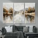 Neutral Abstract Lake Landscape Wall Art Canvas Print by MyGreatCanvas | Canvas Wall Art Prints | Photo Prints & Wall Decor