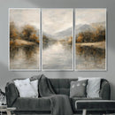 Neutral Abstract River Landscape Wall Art Canvas Print by MyGreatCanvas | Canvas Wall Art Prints | Photo Prints & Wall Decor