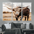 Texas Longhorn Bull Rustic Wall Art Canvas Print, Western by MyGreatCanvas | Canvas Wall Art Prints | Photo Prints & Wall Decor