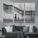 Banksy Girl with Butterflies Street Art Wall Art Canvas by MyGreatCanvas | Canvas Wall Art Prints | Photo Prints & Wall Decor