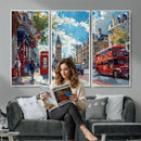 London Street Canvas Wall Art — Big Ben Red Bus Print | Oil by MyGreatCanvas | Canvas Wall Art Prints | Photo Prints & Wall Decor