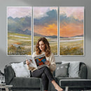 Mountain Sunset Wall Art Canvas Print Vintage Landscape by MyGreatCanvas | Canvas Wall Art Prints | Photo Prints & Wall Decor
