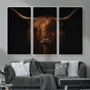 Highland Cow Wall Art Canvas Print – Moody Dark Rustic by MyGreatCanvas | Canvas Wall Art Prints | Photo Prints & Wall Decor
