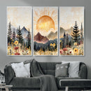 Boho Mountain Landscape Large Wall Art, Horizontal Gold by MyGreatCanvas | Canvas Wall Art Prints | Photo Prints & Wall Decor