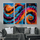 Geometric Abstract Wall Art Canvas Print, Orange Blue by MyGreatCanvas | Canvas Wall Art Prints | Photo Prints & Wall Decor
