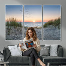Sandy Dune Path Sunset Canvas Wall Art — Seagulls Beach by MyGreatCanvas | Canvas Wall Art Prints | Photo Prints & Wall Decor