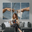 Funny Bathroom Canvas Wall Art, Michelangelo Creation of by MyGreatCanvas | Canvas Wall Art Prints | Photo Prints & Wall Decor
