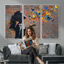 Urban Banksy Butterfly Girl Wall Art Canvas Print, Framed by MyGreatCanvas | Canvas Wall Art Prints | Photo Prints & Wall Decor