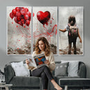 Girl Graffiti Wall Art Canvas Print, Red Balloon Heart by MyGreatCanvas | Canvas Wall Art Prints | Photo Prints & Wall Decor