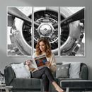 Vintage Propeller Plane Wall Art Canvas Print, Black and by MyGreatCanvas | Canvas Wall Art Prints | Photo Prints & Wall Decor