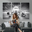 Airplane Wall Art Canvas Print, Black and White Jet Aircraft by MyGreatCanvas | Canvas Wall Art Prints | Photo Prints & Wall Decor