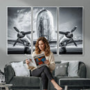 Propeller Plane Wall Art Canvas Print, Black and White by MyGreatCanvas | Canvas Wall Art Prints | Photo Prints & Wall Decor