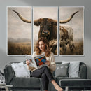 Longhorn Bull Wall Art Canvas Print, Western Farmhouse by MyGreatCanvas | Canvas Wall Art Prints | Photo Prints & Wall Decor
