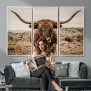Texas Longhorn Bull Wall Art Canvas Print, Western Farmhouse by MyGreatCanvas | Canvas Wall Art Prints | Photo Prints & Wall Decor