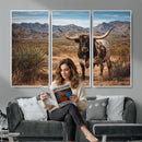 Texas Longhorn Bull Wall Art Canvas Print, Western Farmhouse by MyGreatCanvas | Canvas Wall Art Prints | Photo Prints & Wall Decor