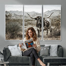 Texas Longhorn Bull Wall Art Canvas Print, Western Farmhouse by MyGreatCanvas | Canvas Wall Art Prints | Photo Prints & Wall Decor