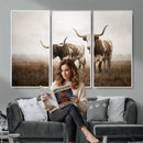 Texas Longhorn Canvas Wall Art Western Bull Desert Moody by MyGreatCanvas | Canvas Wall Art Prints | Photo Prints & Wall Decor