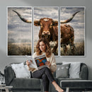 Texas Longhorn Canvas Wall Art Western Bull Desert Moody by MyGreatCanvas | Canvas Wall Art Prints | Photo Prints & Wall Decor