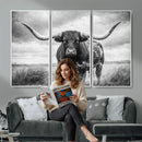 Texas Longhorn Canvas Wall Art Western Bull Desert Moody by MyGreatCanvas | Canvas Wall Art Prints | Photo Prints & Wall Decor