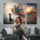 Banksy Girl Wall Art Canvas Print for Living Room Decor by MyGreatCanvas | Canvas Wall Art Prints | Photo Prints & Wall Decor