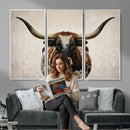 Texas Longhorn Canvas Wall Art Western Bull Desert Moody by MyGreatCanvas | Canvas Wall Art Prints | Photo Prints & Wall Decor