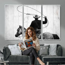 Cowboy Lasso Canvas Wall Art, Black White Western Horse by MyGreatCanvas | Canvas Wall Art Prints | Photo Prints & Wall Decor