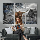 Texas Longhorn Canvas Wall Art, Rustic Farm Barn Bluebonnet by MyGreatCanvas | Canvas Wall Art Prints | Photo Prints & Wall Decor