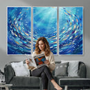 School of Fish Canvas Print | Blue Ocean Underwater Wall Art by MyGreatCanvas | Canvas Wall Art Prints | Photo Prints & Wall Decor