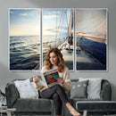 Sailboat Wall Art Canvas Print, Ocean Sunset Sailing Framed by MyGreatCanvas | Canvas Wall Art Prints | Photo Prints & Wall Decor