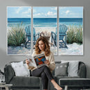 Beach Canvas Wall Art Coastal Adirondack Chairs Ocean by MyGreatCanvas | Canvas Wall Art Prints | Photo Prints & Wall Decor