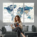 Watercolor World Map Canvas Wall Art Print – Abstract by MyGreatCanvas | Canvas Wall Art Prints | Photo Prints & Wall Decor