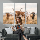 Texas Longhorn Canvas Wall Art, Rustic Farm Animal Photography Print, Farmhouse Country Decor, Western Ranch Art by MyGreatCanvas | Canvas Wall Art Prints | Photo Prints & Wall Decor