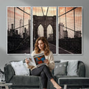 Brooklyn Bridge Canvas Wall Art, New York City Skyline Photography Print, NYC Landmark Urban Decor Artwork by MyGreatCanvas | Canvas Wall Art Prints | Photo Prints & Wall Decor